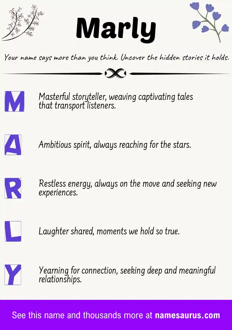 Acrostic poem about Marly.
