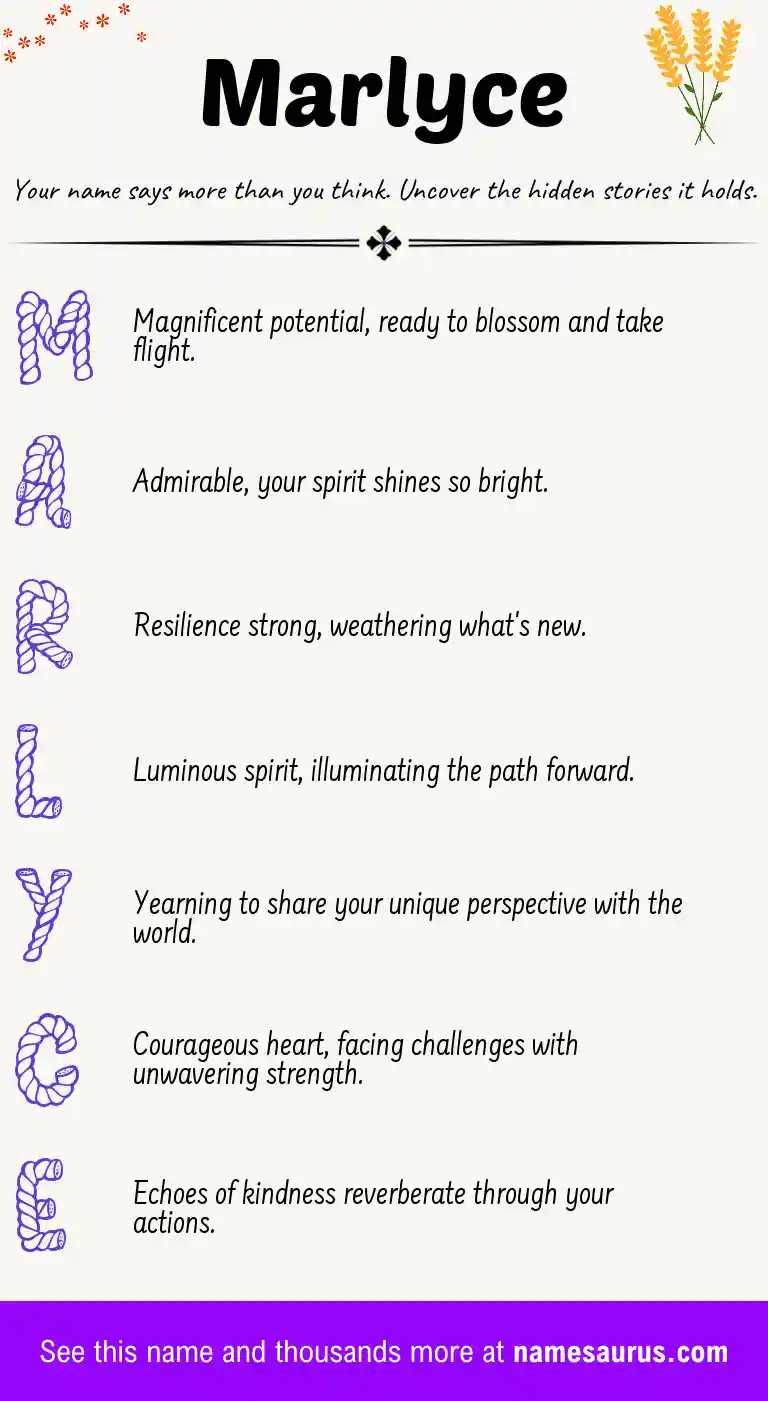 Acrostic poem about Marlyce.