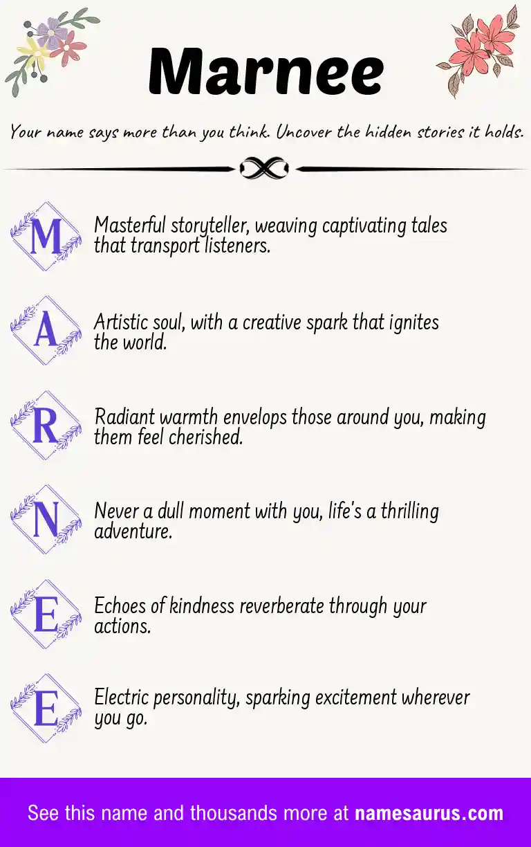 Acrostic poem about Marnee.