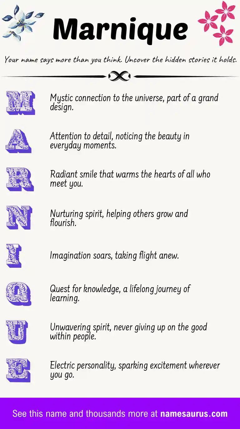 Acrostic poem about Marnique.