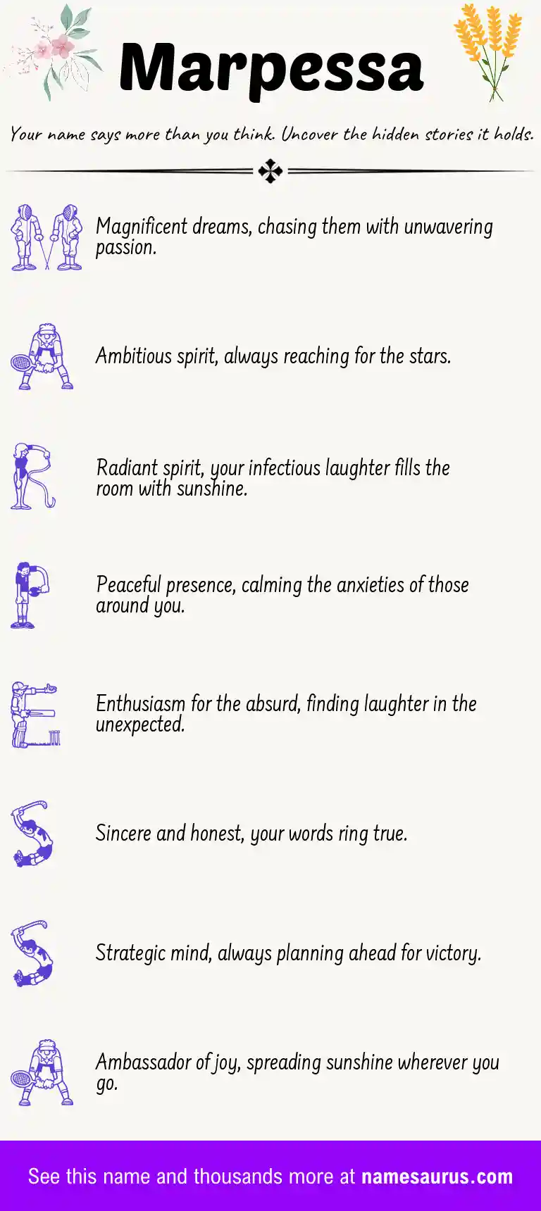 Acrostic poem about Marpessa.