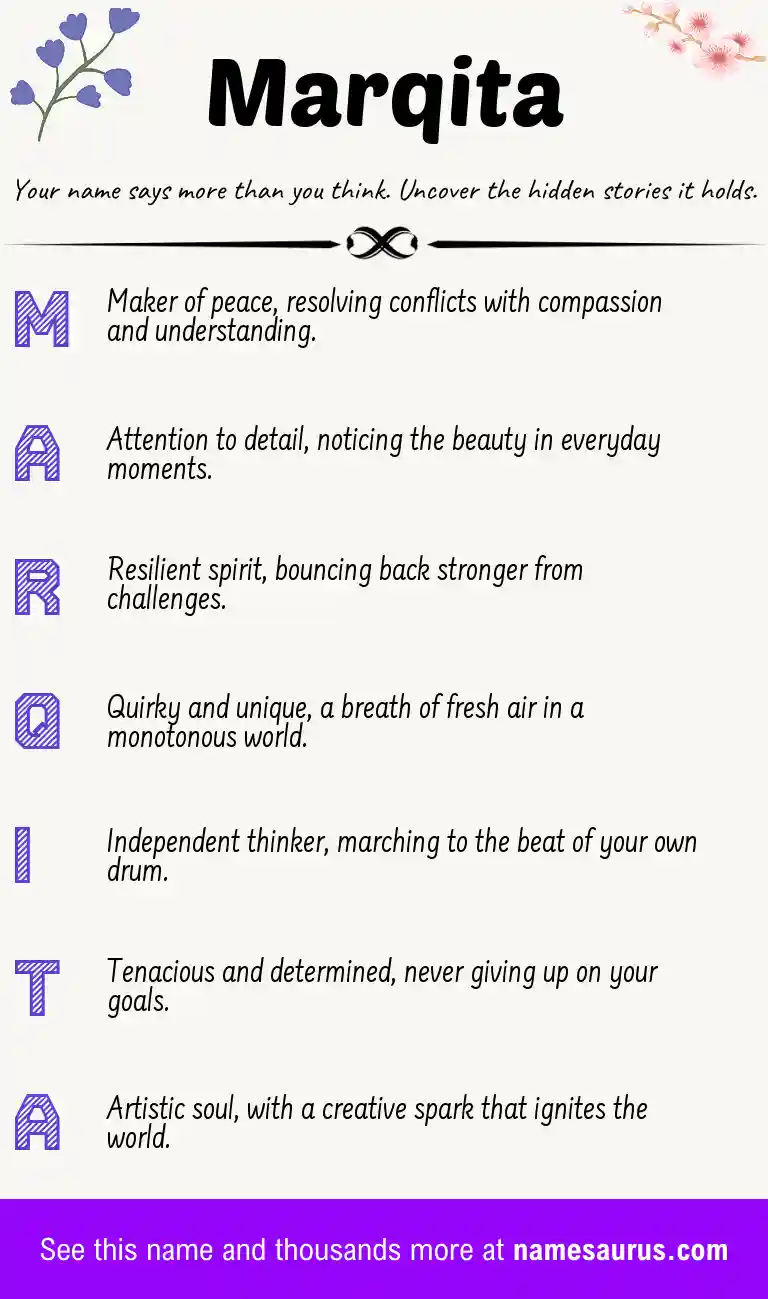 Acrostic poem about Marqita.