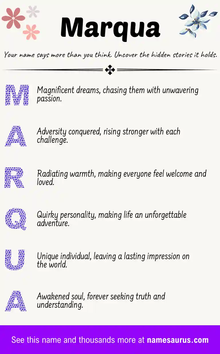 Acrostic poem about Marqua.