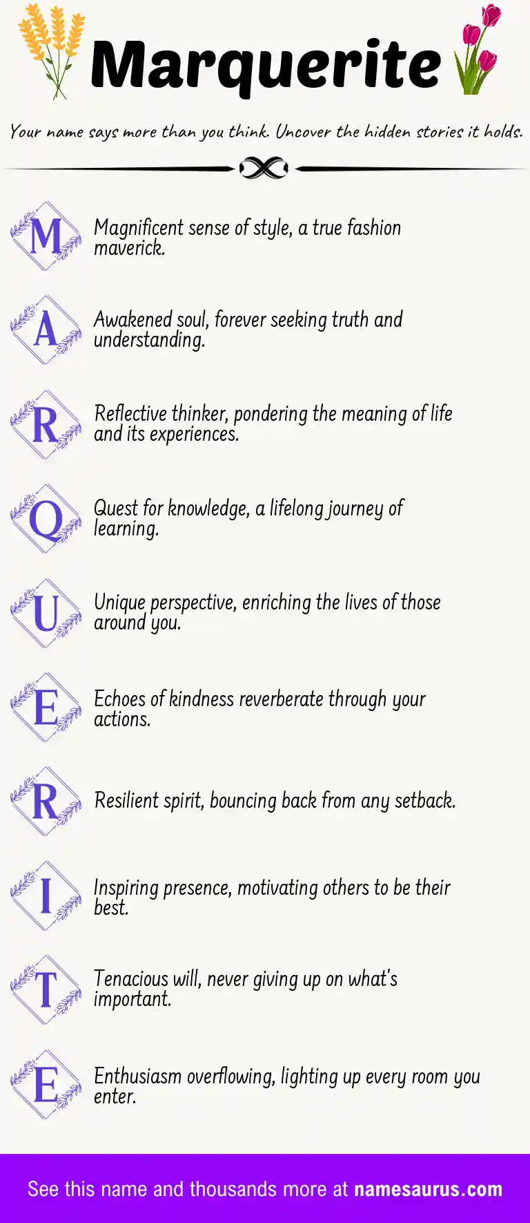 Acrostic poem about Marquerite.