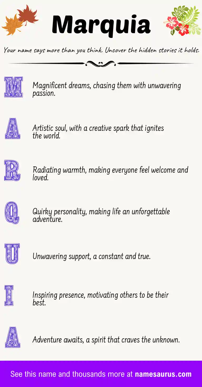 Acrostic poem about Marquia.