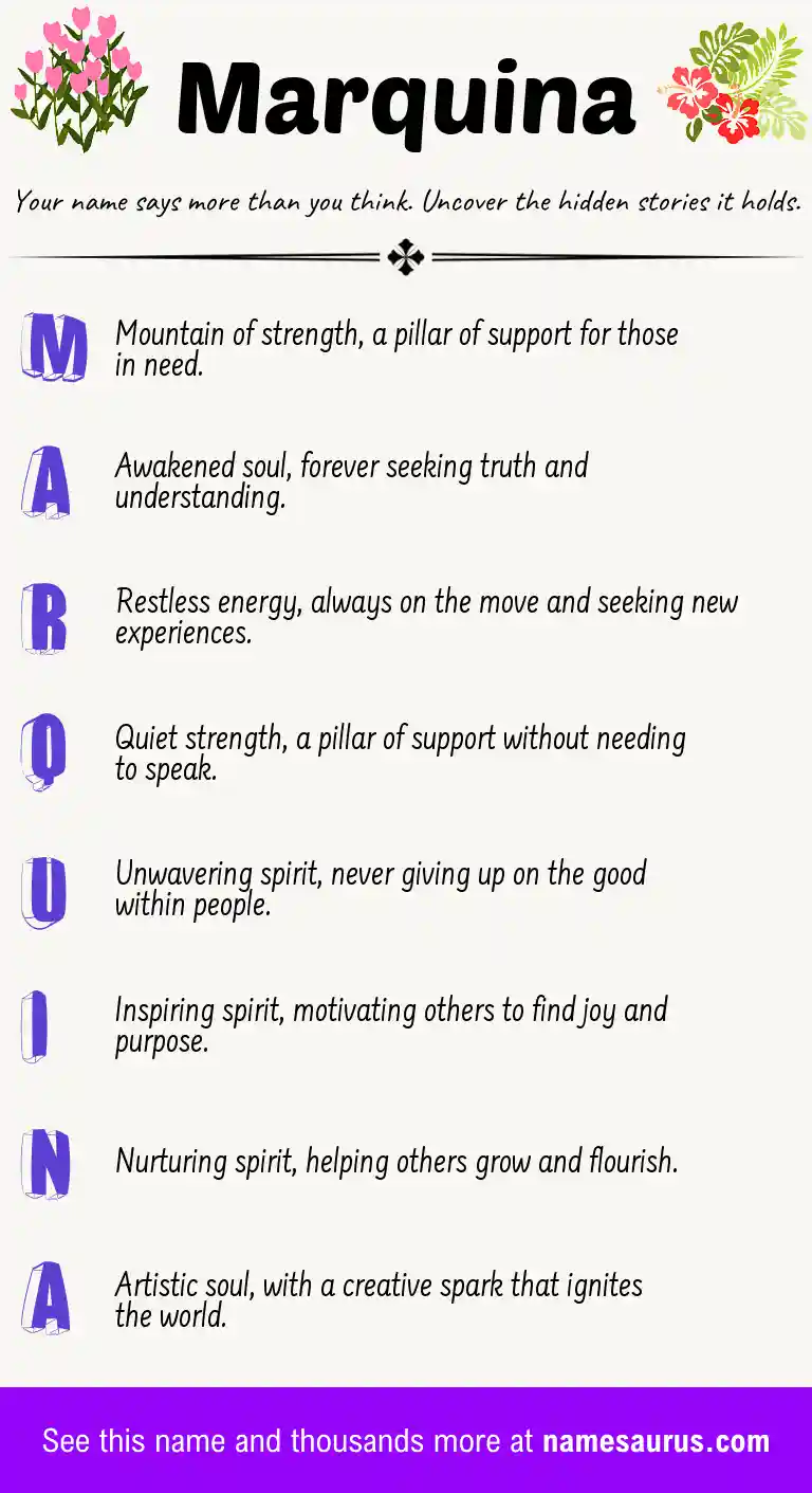 Acrostic poem about Marquina.