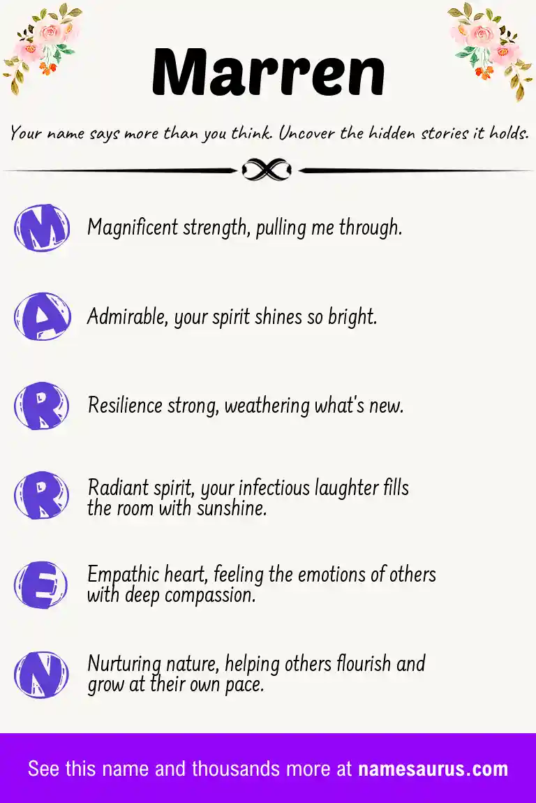 Acrostic poem about Marren.