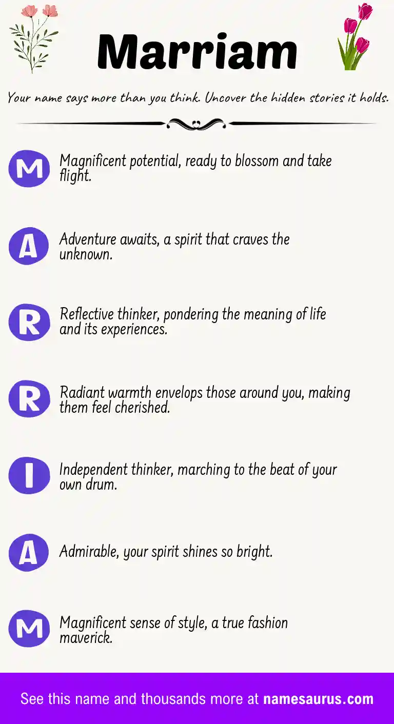 Acrostic poem about Marriam.
