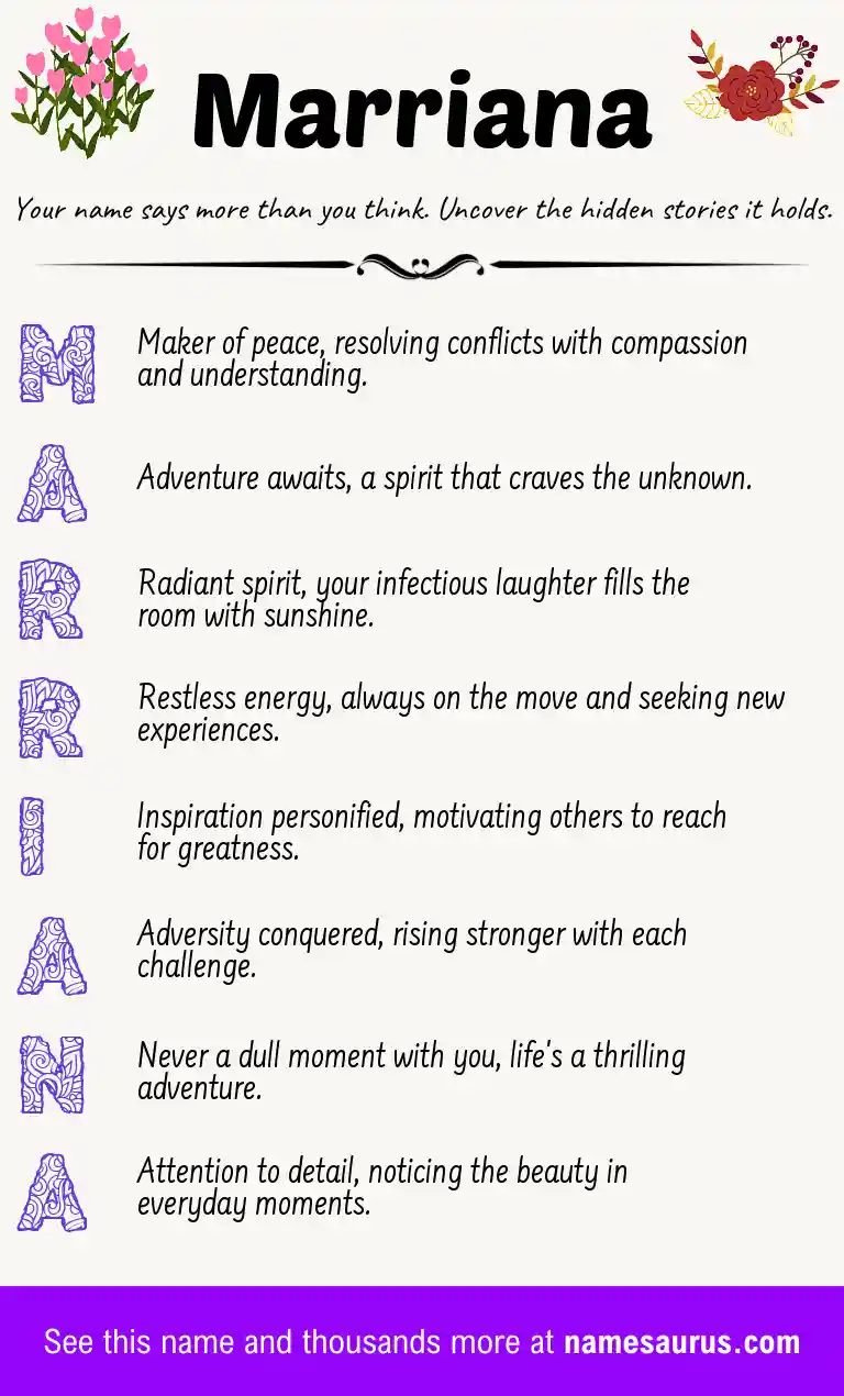 Acrostic poem about Marriana.