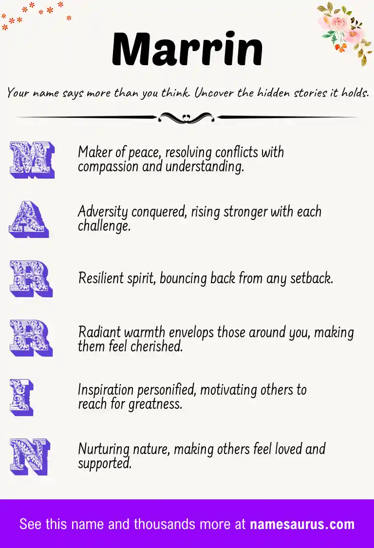 Acrostic poem about Marrin.