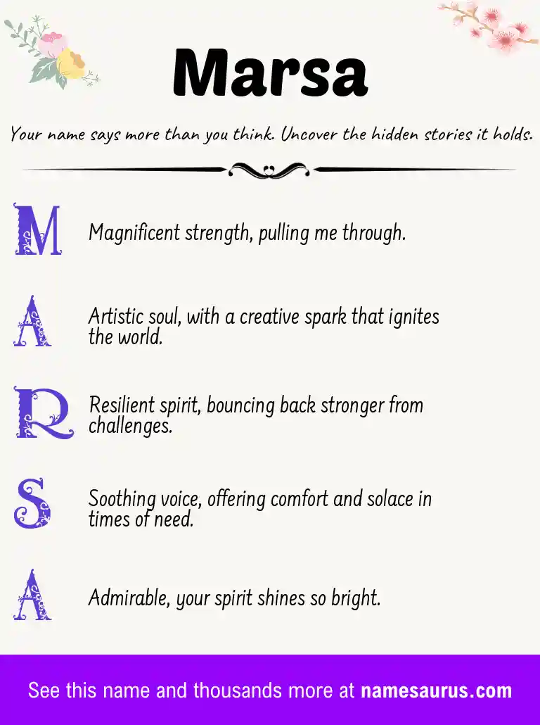 Acrostic poem about Marsa.