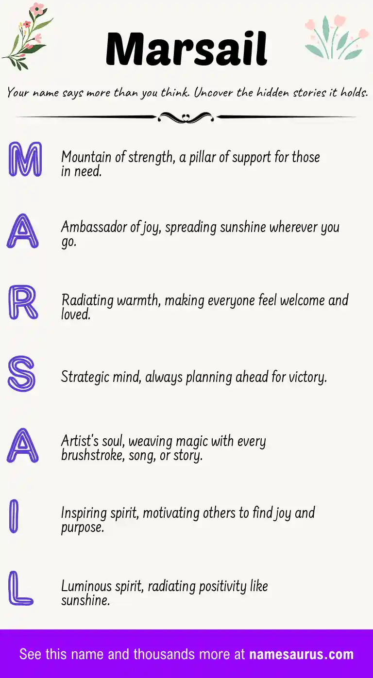 Acrostic poem about Marsail.