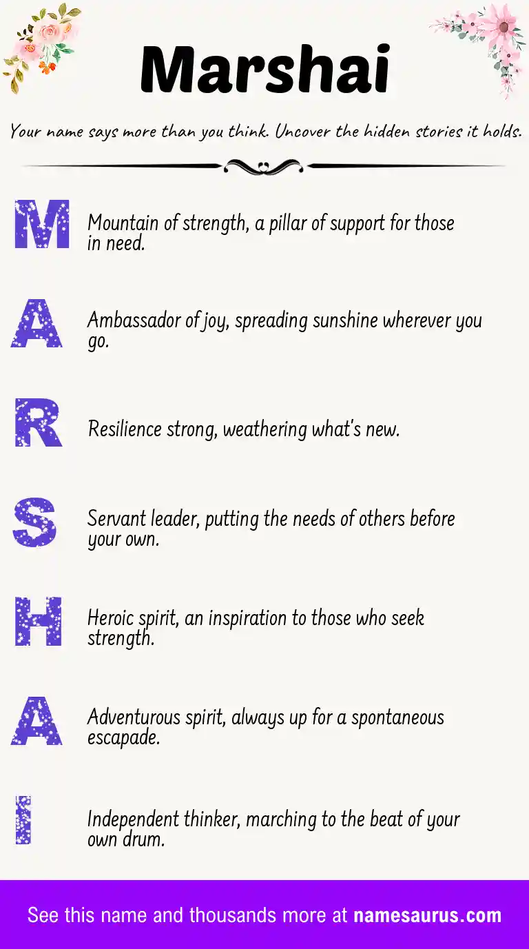 Acrostic poem about Marshai.