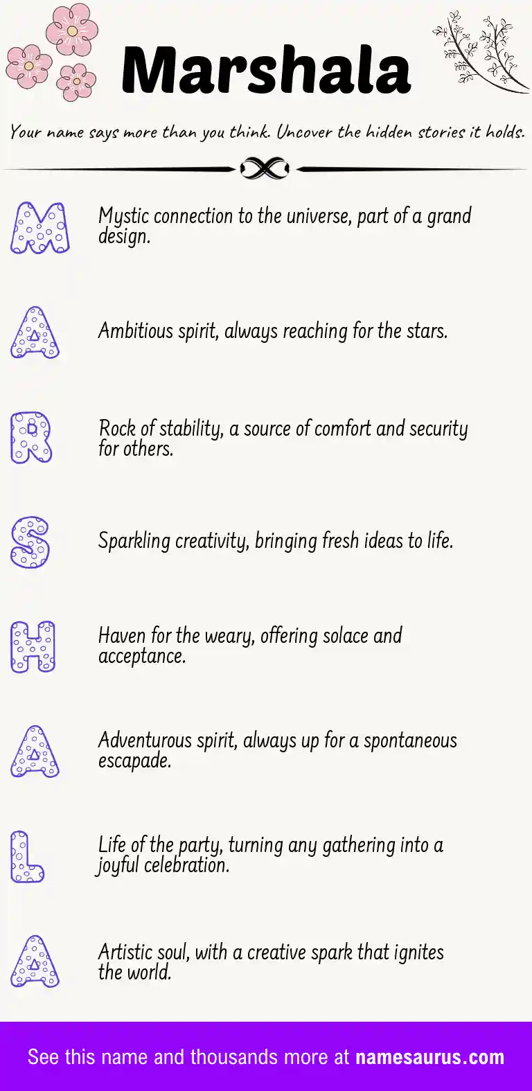Acrostic poem about Marshala.