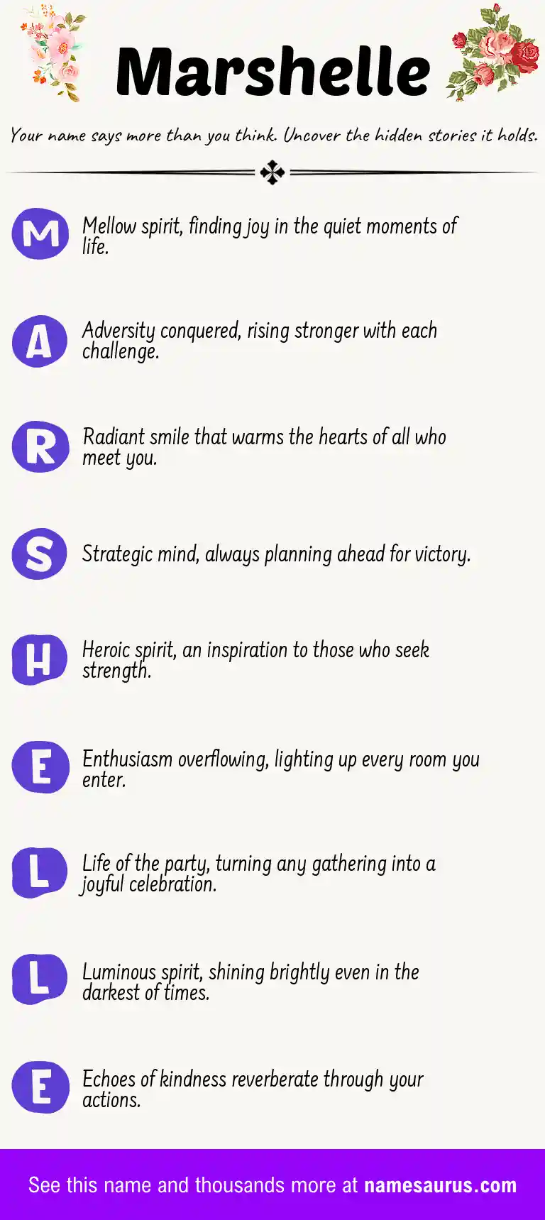 Acrostic poem about Marshelle.