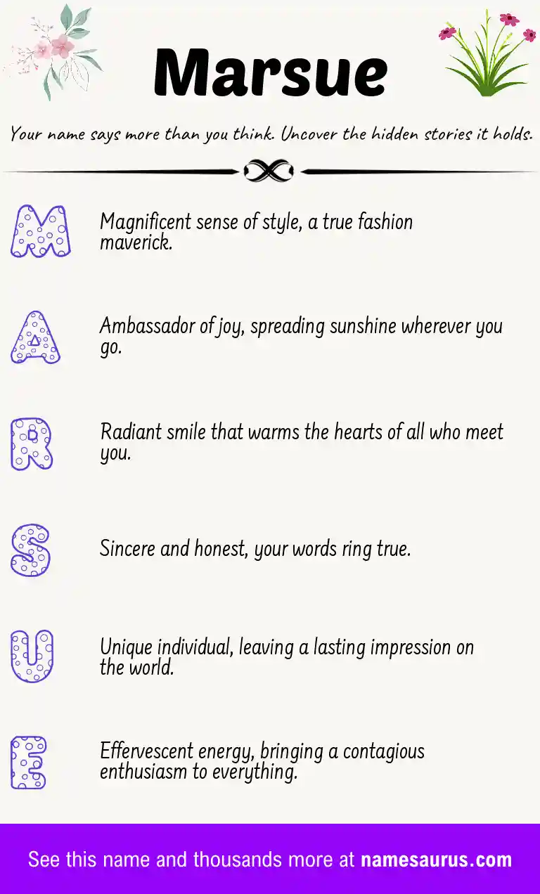Acrostic poem about Marsue.