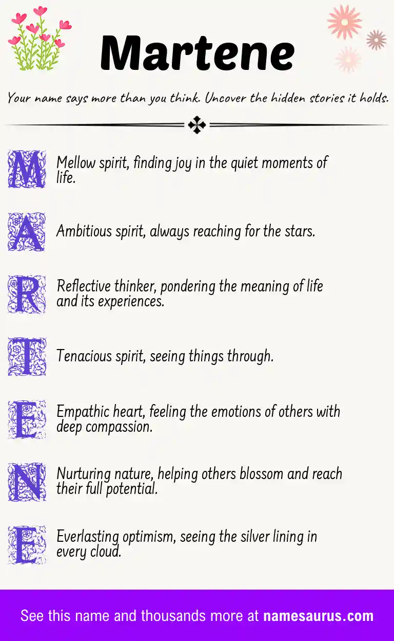 Acrostic poem about Martene.