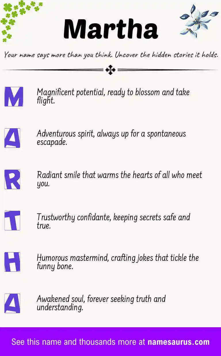 Acrostic poem about Martha.