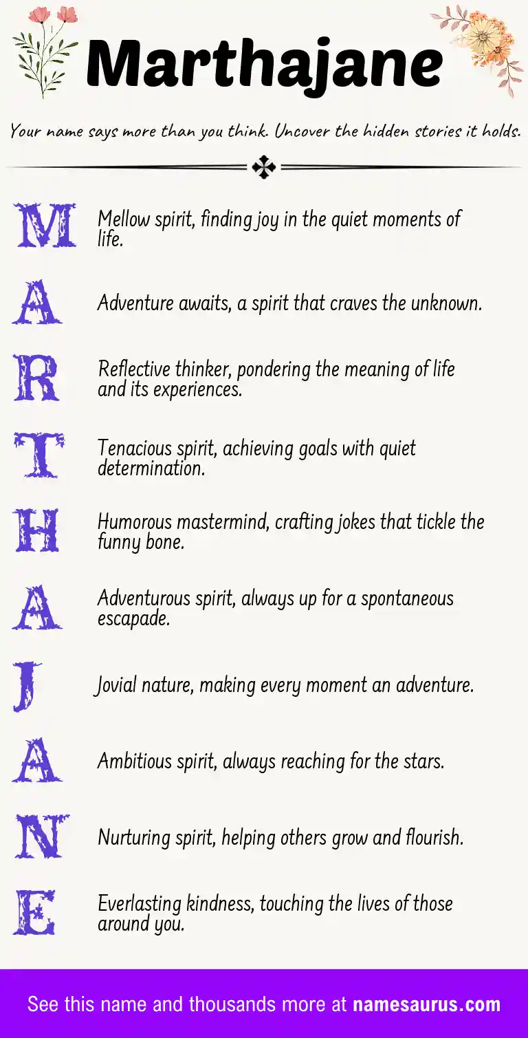 Acrostic poem about Marthajane.