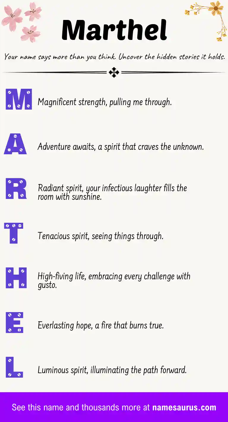 Acrostic poem about Marthel.