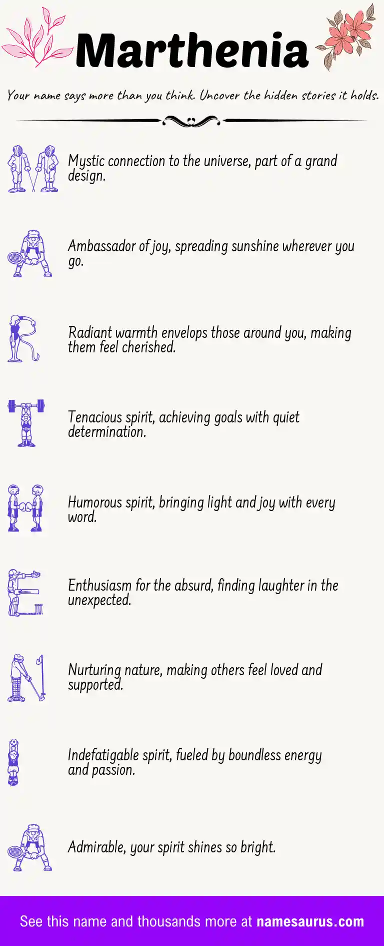 Acrostic poem about Marthenia.