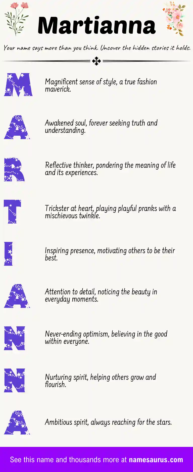 Acrostic poem about Martianna.