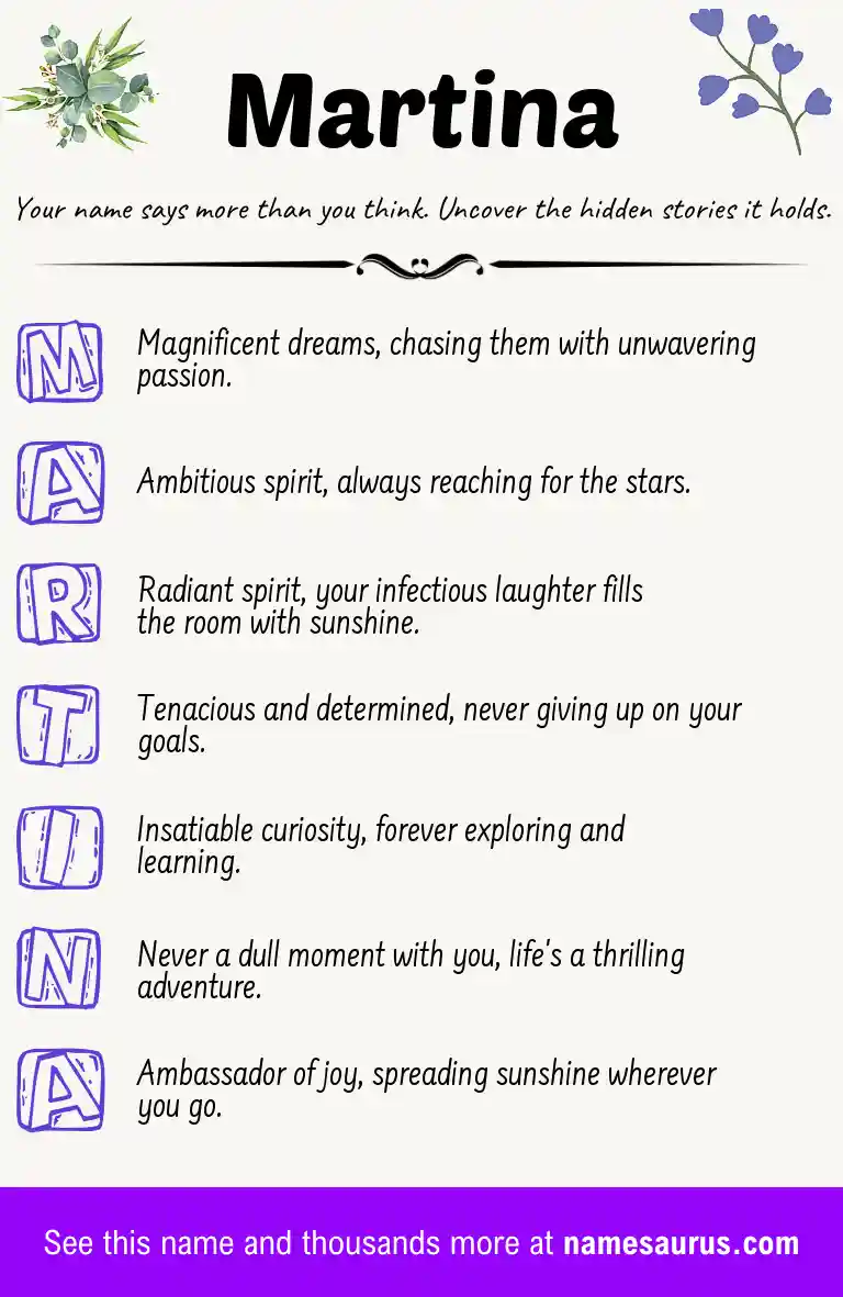 Acrostic poem about Martina.