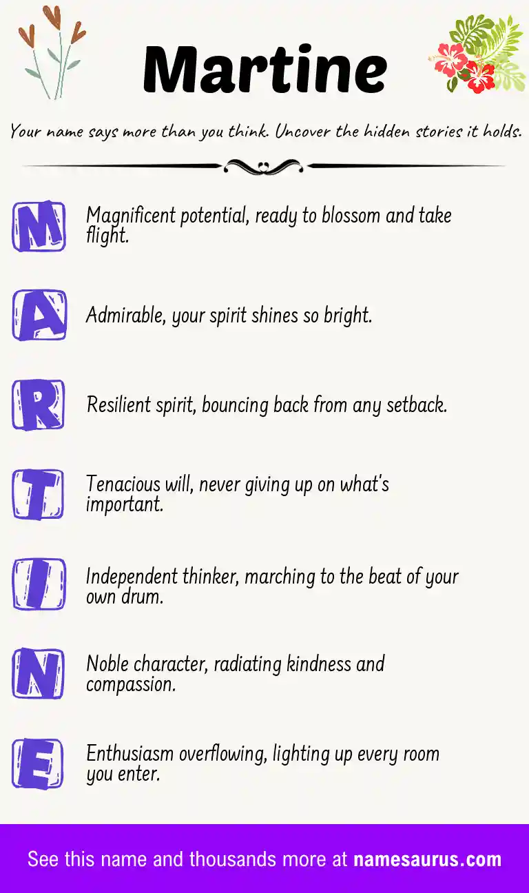 Acrostic poem about Martine.