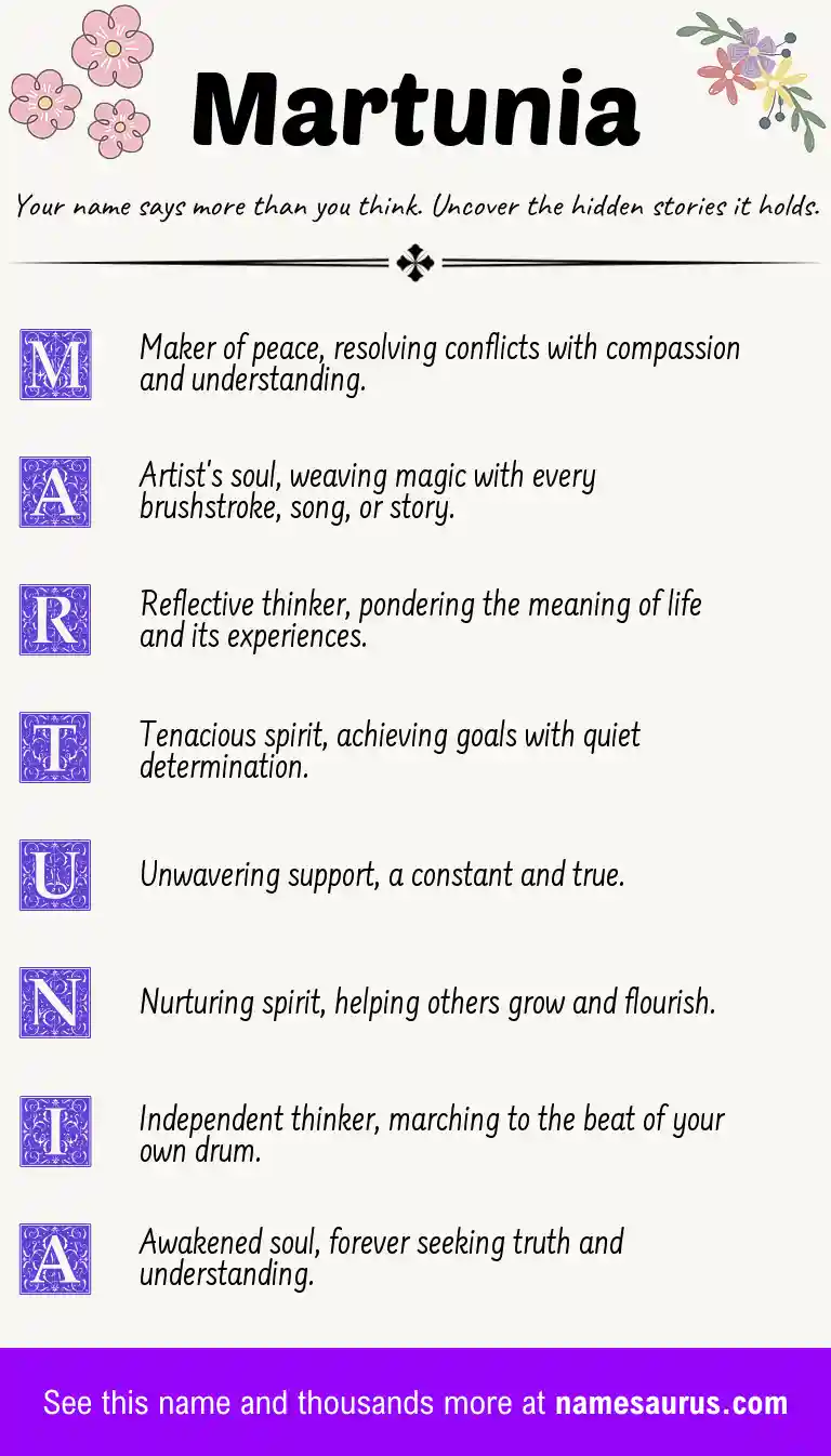 Acrostic poem about Martunia.