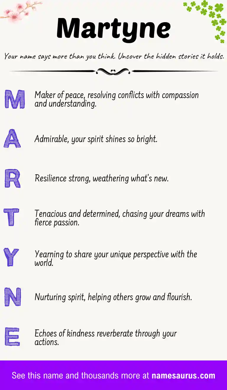 Acrostic poem about Martyne.