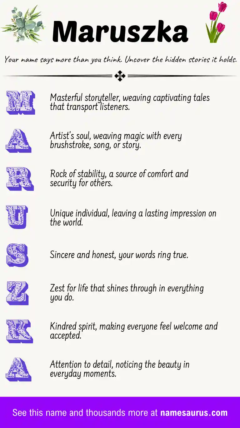 Acrostic poem about Maruszka.