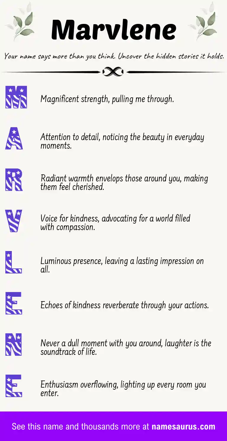 Acrostic poem about Marvlene.