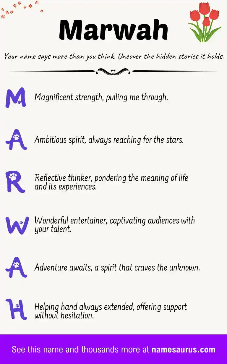 Acrostic poem about Marwah.