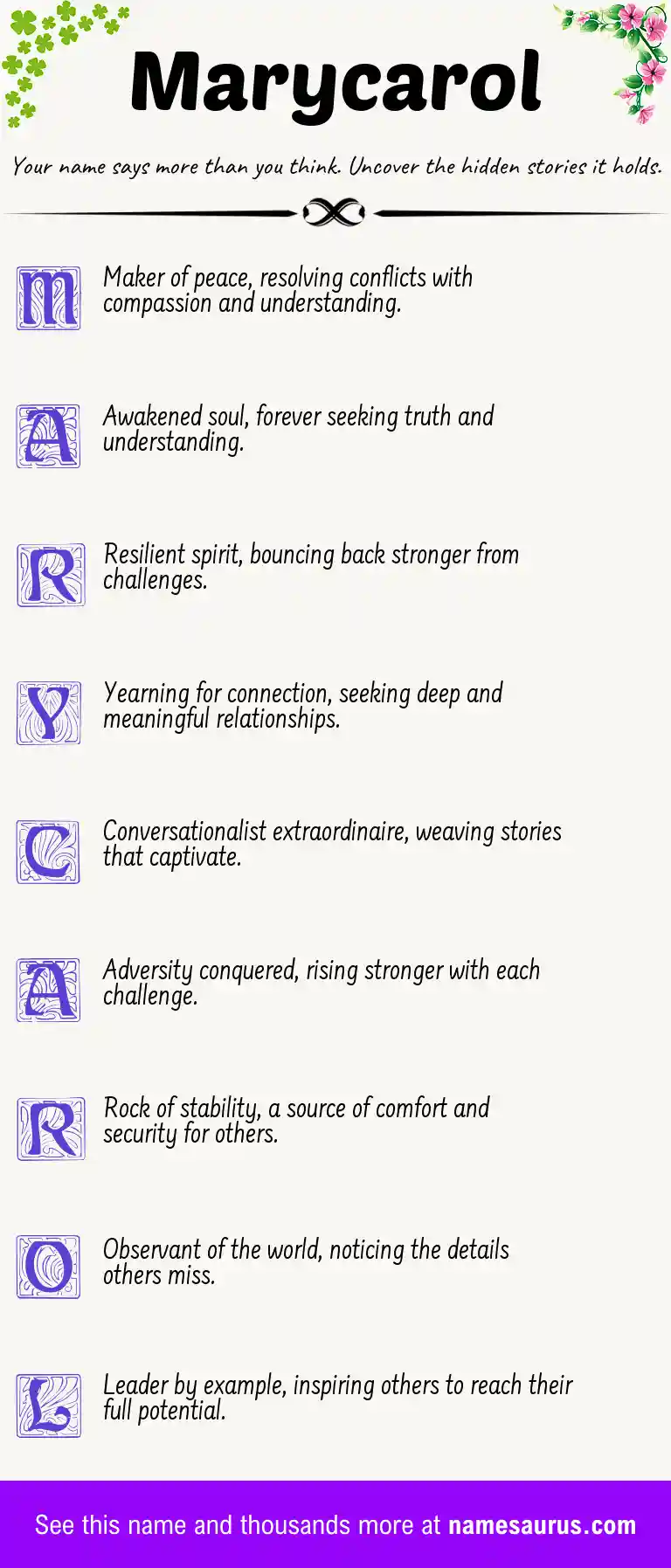 Acrostic poem about Marycarol.