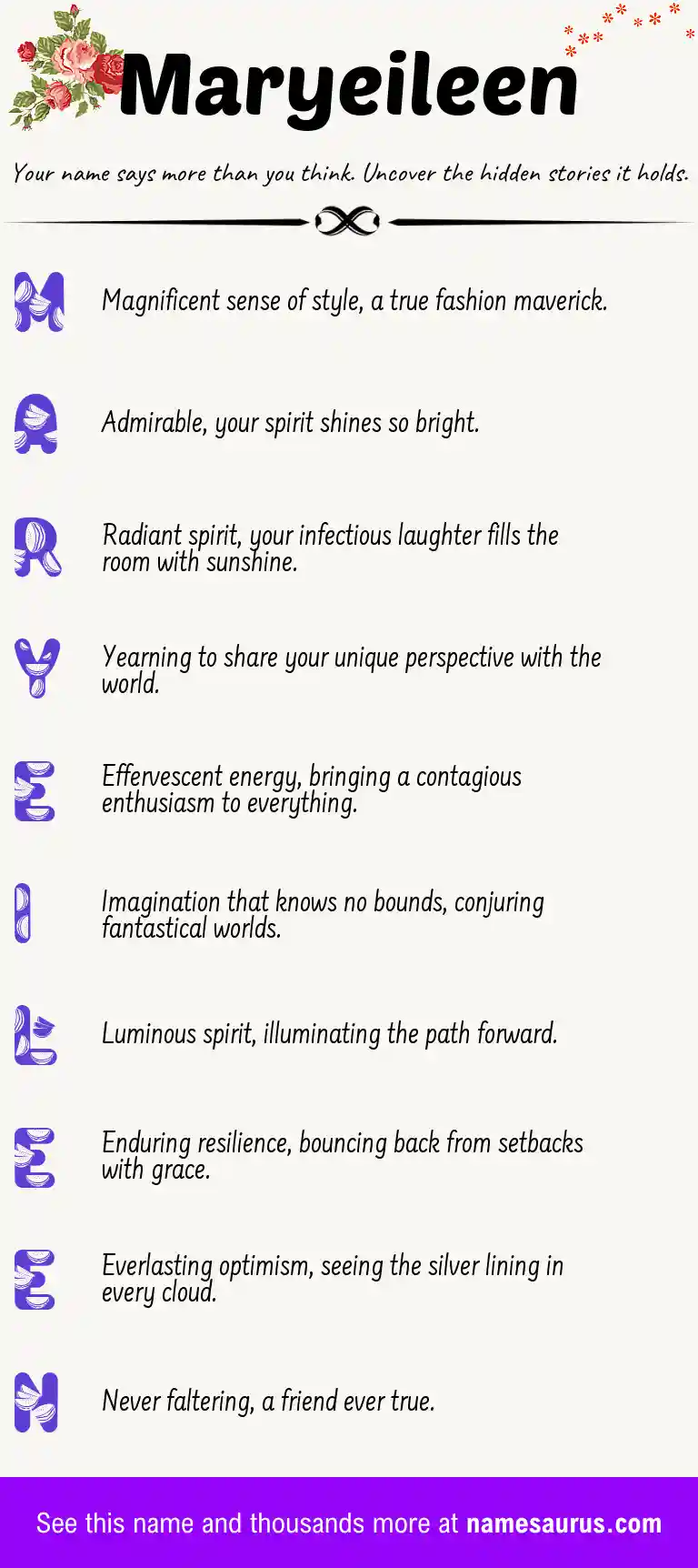 Acrostic poem about Maryeileen.