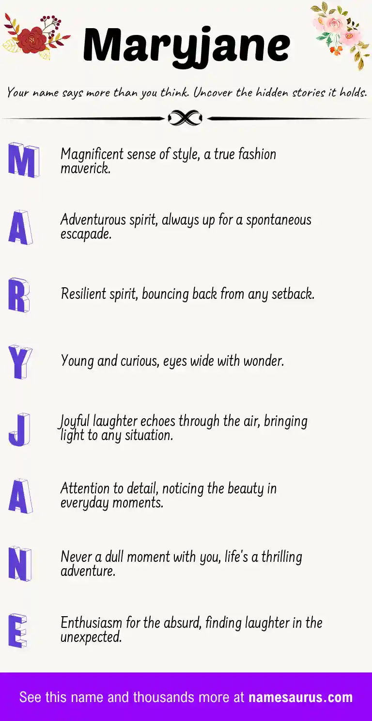 Acrostic poem about Maryjane.