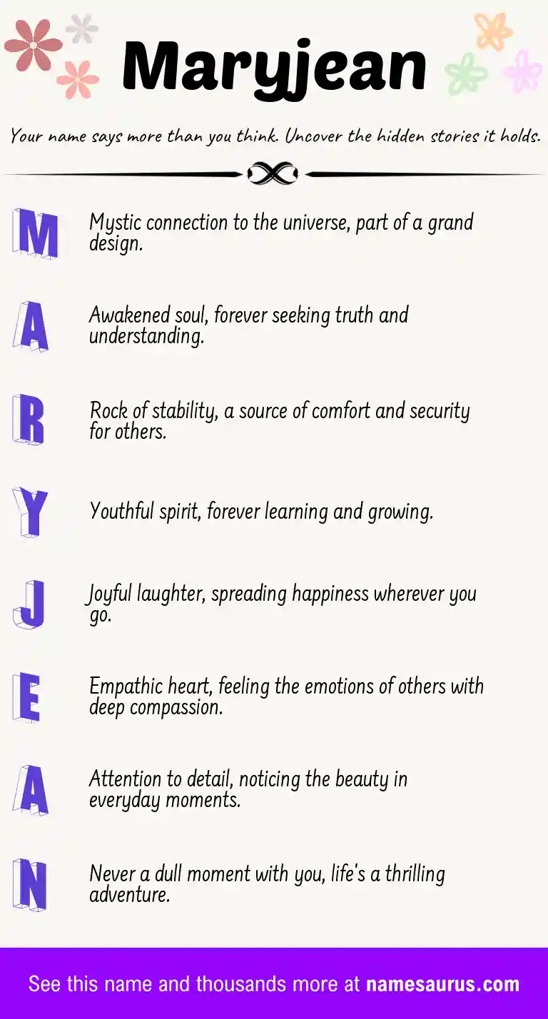 Acrostic poem about Maryjean.