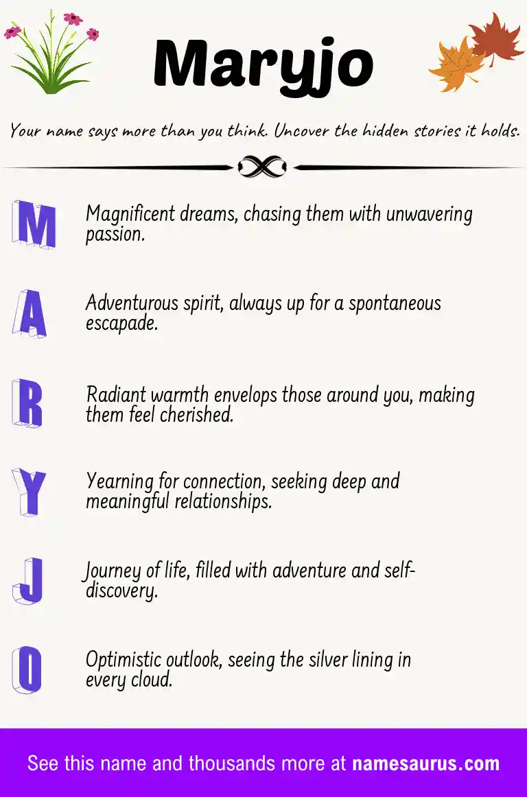 Acrostic poem about Maryjo.