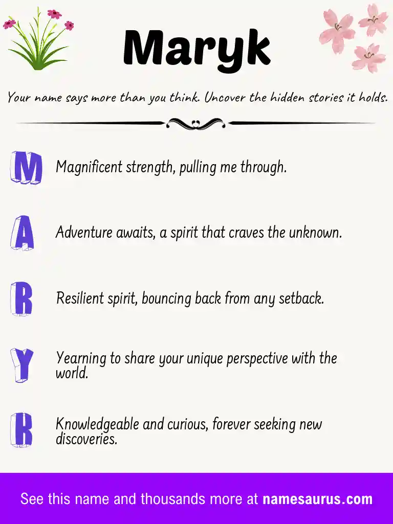 Acrostic poem about Maryk.