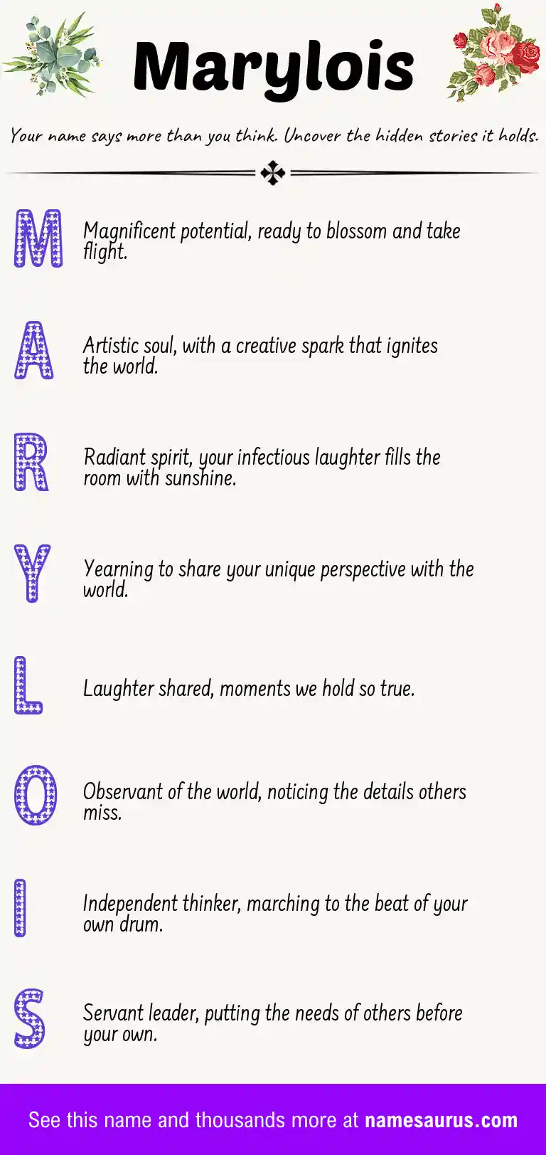 Acrostic poem about Marylois.