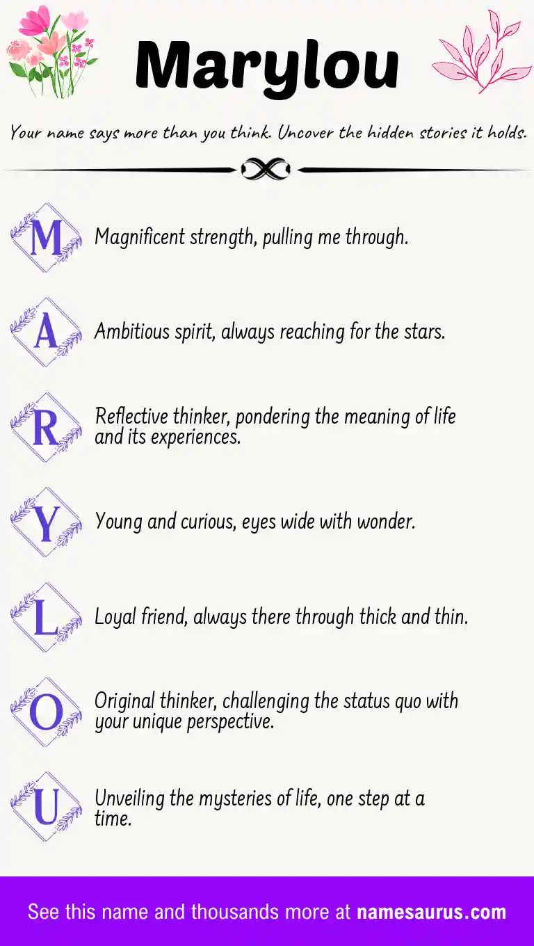 Acrostic poem about Marylou.