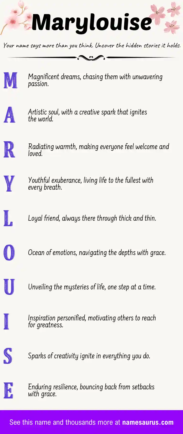 Acrostic poem about Marylouise.