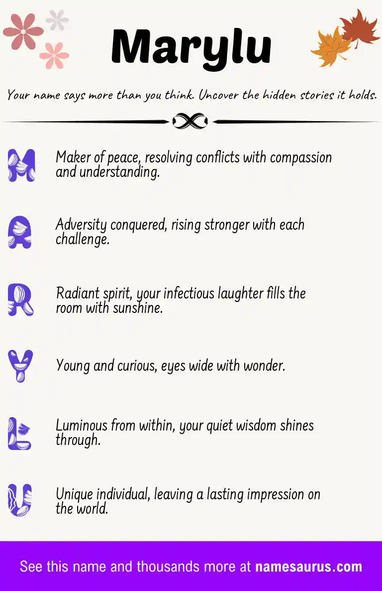 Acrostic poem about Marylu.