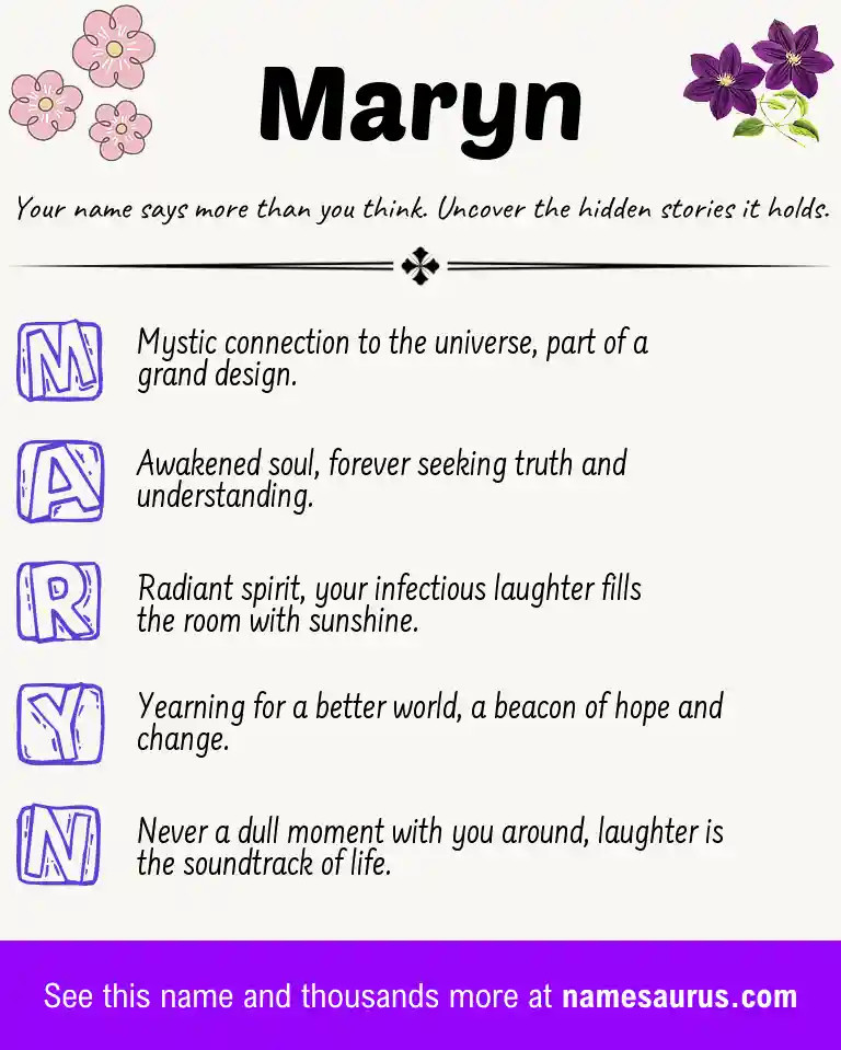 Acrostic poem about Maryn.