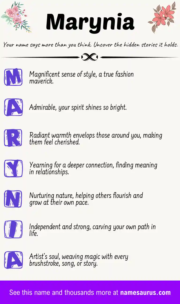 Acrostic poem about Marynia.