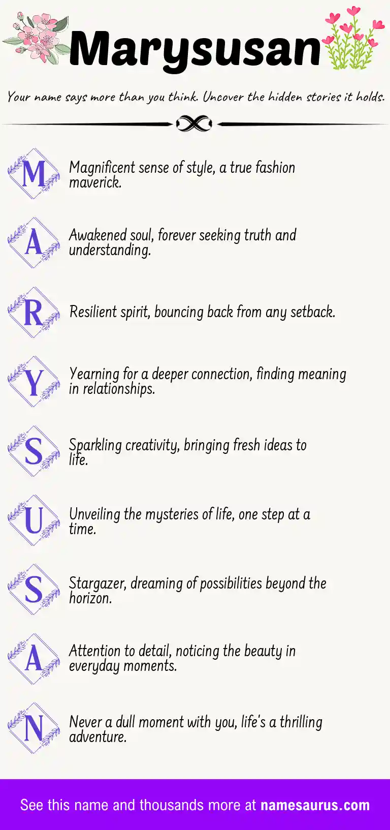 Acrostic poem about Marysusan.