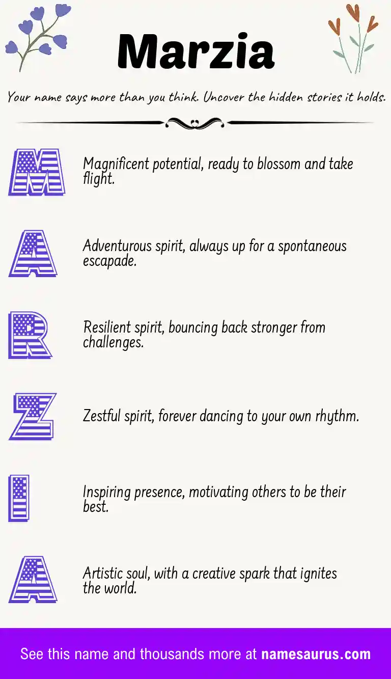 Acrostic poem about Marzia.