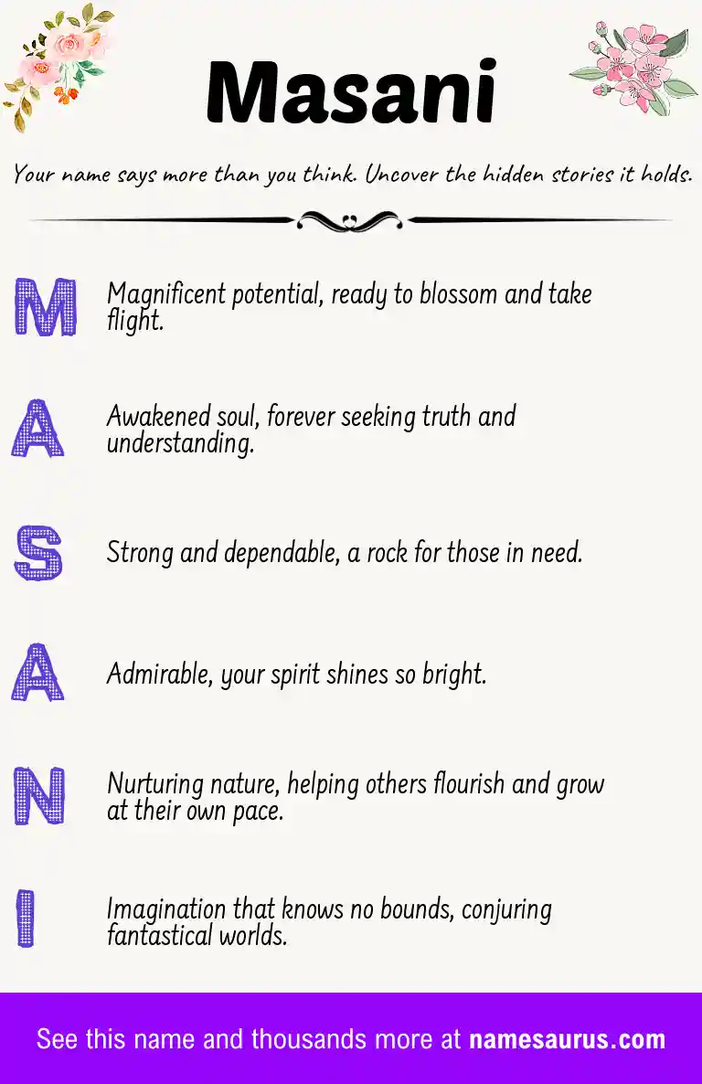 Acrostic poem about Masani.