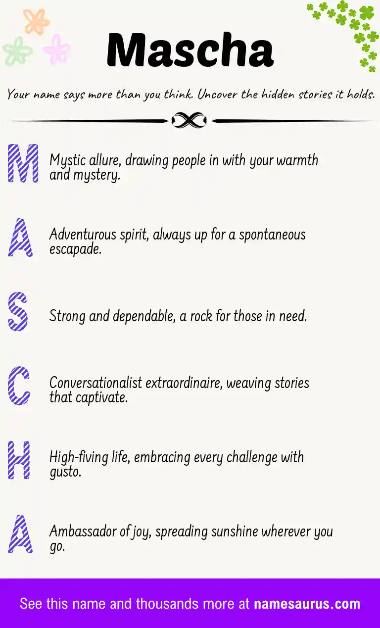 Acrostic poem about Mascha.