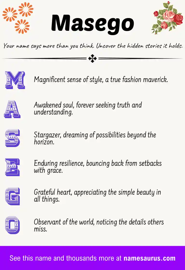 Acrostic poem about Masego.